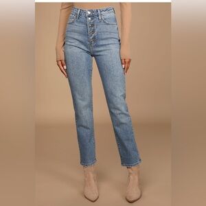 Just Black Denim Straight Leg Medium Wash Jeans Size 27 Pants USA Cotton